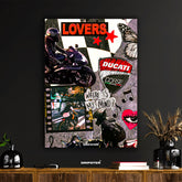Motorcycle Lovers Collage Art Poster