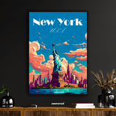 New York City – Liberty & Skyline Poster