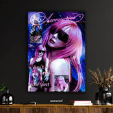Neon Dream Pink Hair Aesthetic Poster