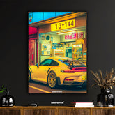 Vibrant Tokyo Porsche GT3 Poster