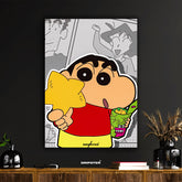 Shinchan with Star Snack – Quirky Anime Poster