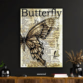 Vintage Dictionary Page Butterfly Art Print