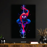 Spider-Man Neon Descent Art Poster
