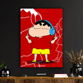 Shin-chan Headphones Music Poster