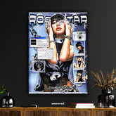 Y2K Cyber Rockstar Aesthetic Poster | Digital Pop Art Print