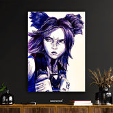 Valorant Neon Character Art Print - Energetic Ink Sketch Poster