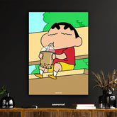 Shin Chan Bubble Tea Poster | Anime Wall Art