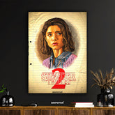 Nancy Wheeler poster from Stranger Things 2 by Dripster featuring a detailed portrait on lined paper background