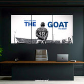 Virat Kohli wall poster by Dripster showing cricket player from behind with text The GOAT