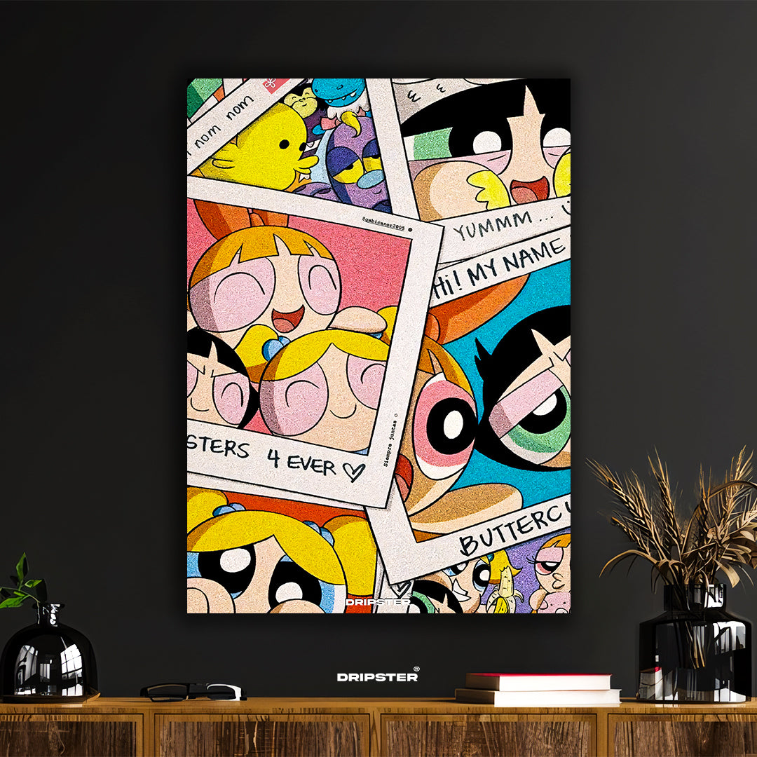 Powerpuff Girls Instant Photo Collage Poster