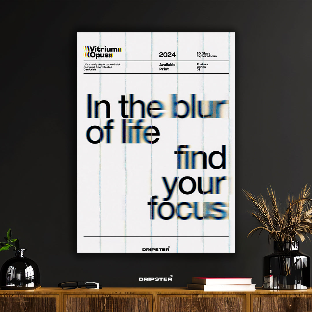 Find Your Focus Glitch Text Motivational Art Print