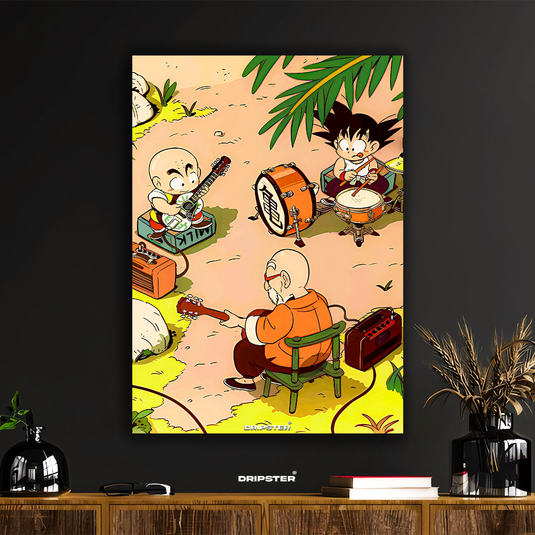 Dragon Ball Z Musical Trio Poster | Goku, Krillin & Roshi Art Print