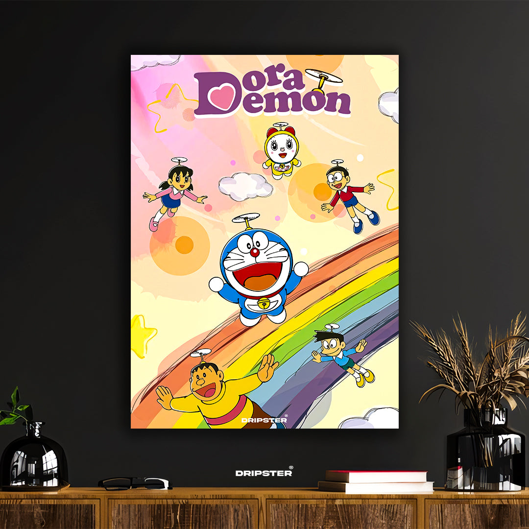 Doraemon Friends Rainbow Flight Poster