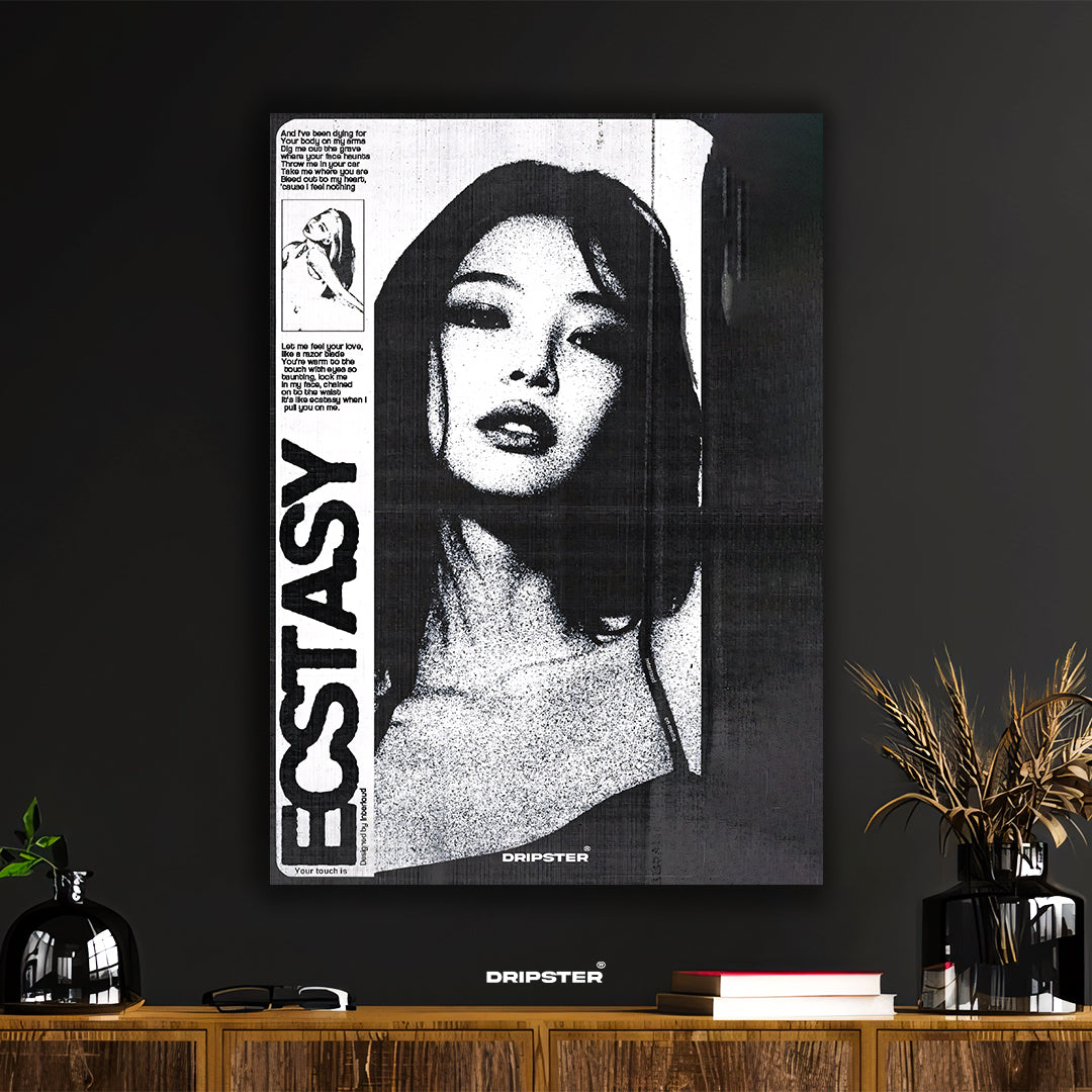 ECSTASY Grunge Portrait Poster