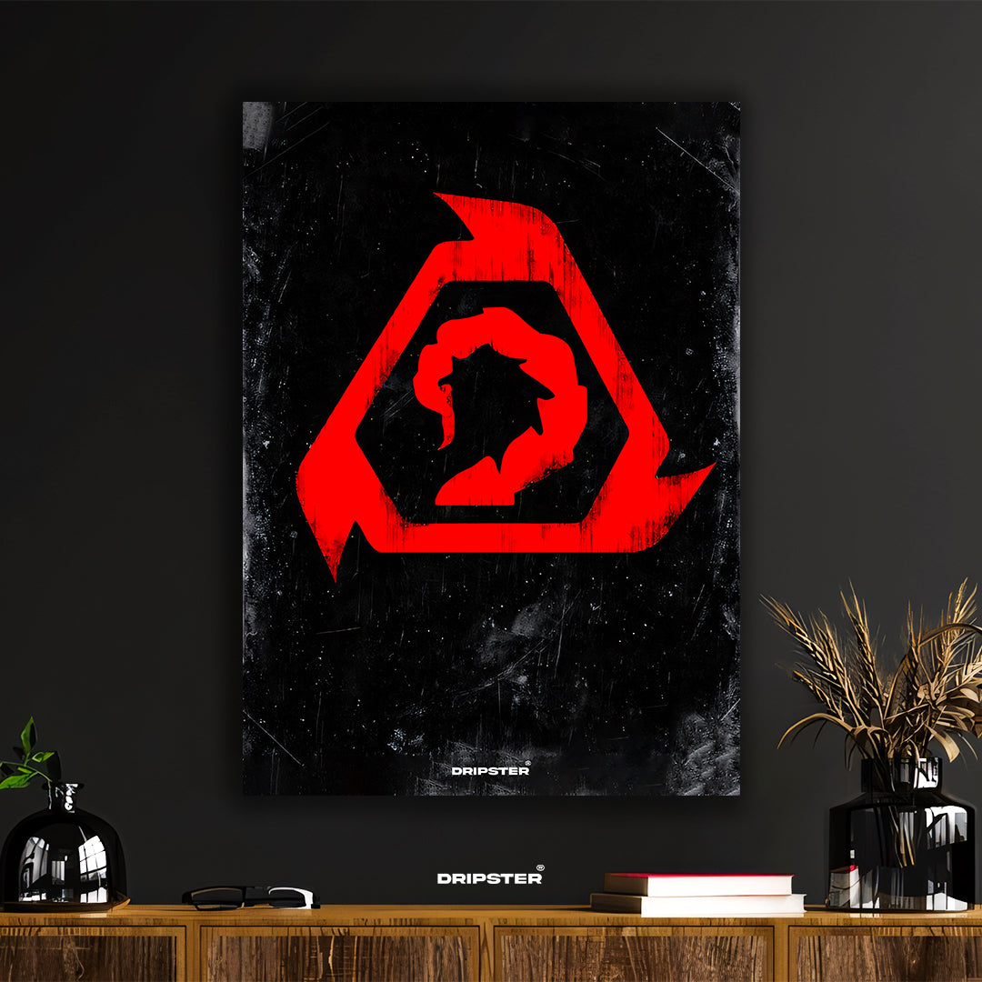 Tactical Red Scorpion Symbol Grunge Poster by DRIPSTER