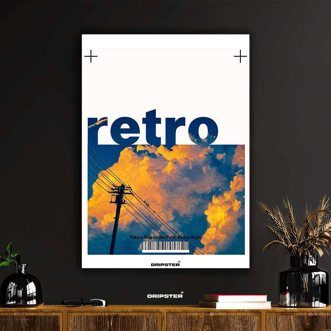 Retro Sky Utility Pole Art Print