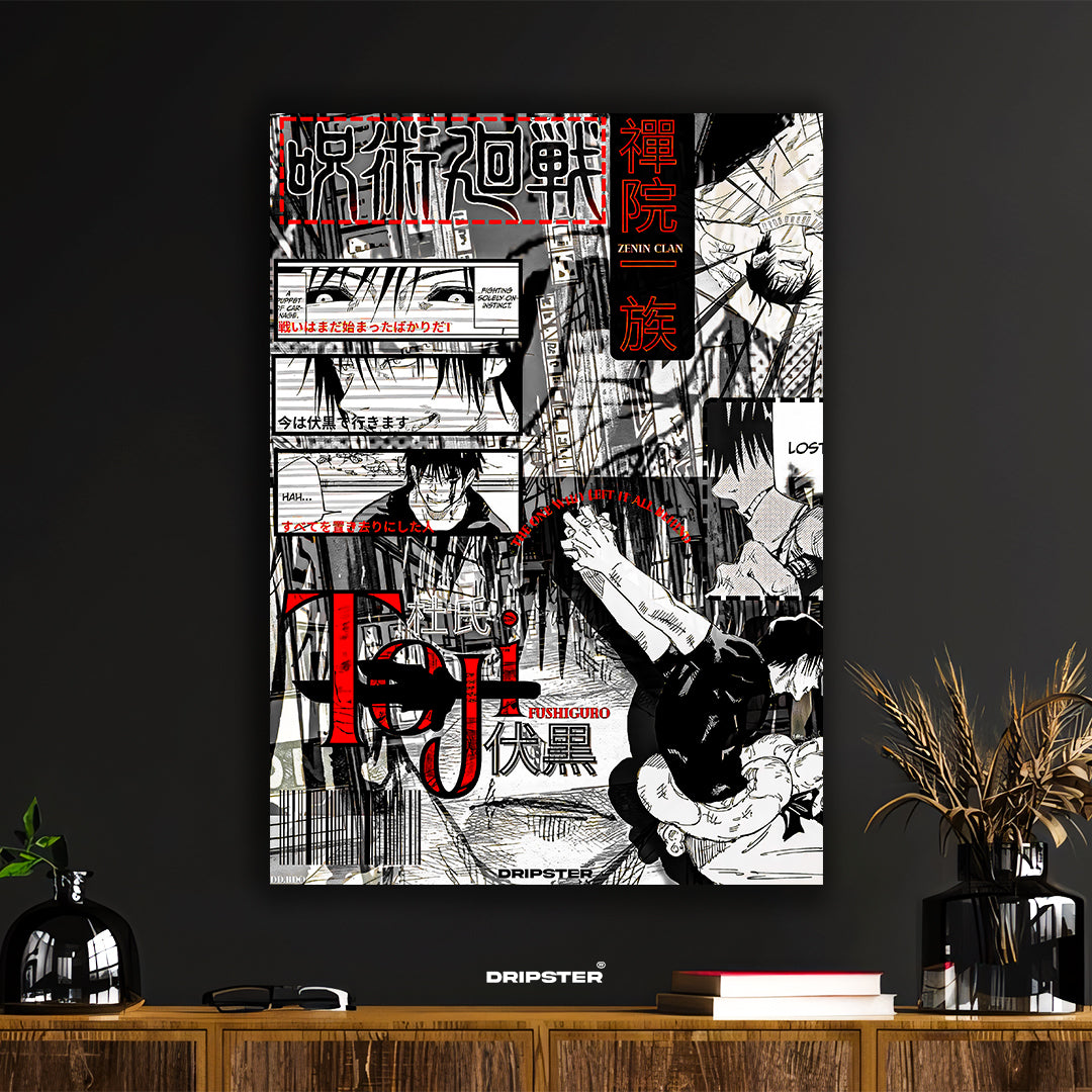 Jujutsu Kaisen Toji Fushiguro Manga Collage Poster