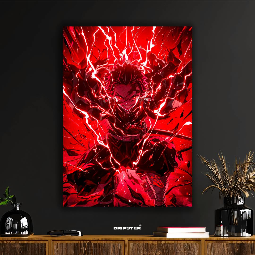 Tanjiro – Demon Slayer Thunderstorm Rage Poster