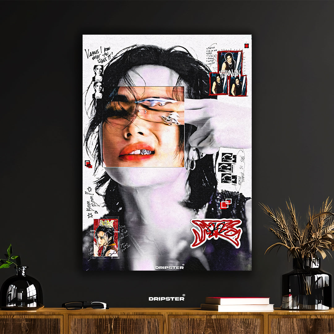 DRIPSTER Edgy Expressive Portrait Art Print