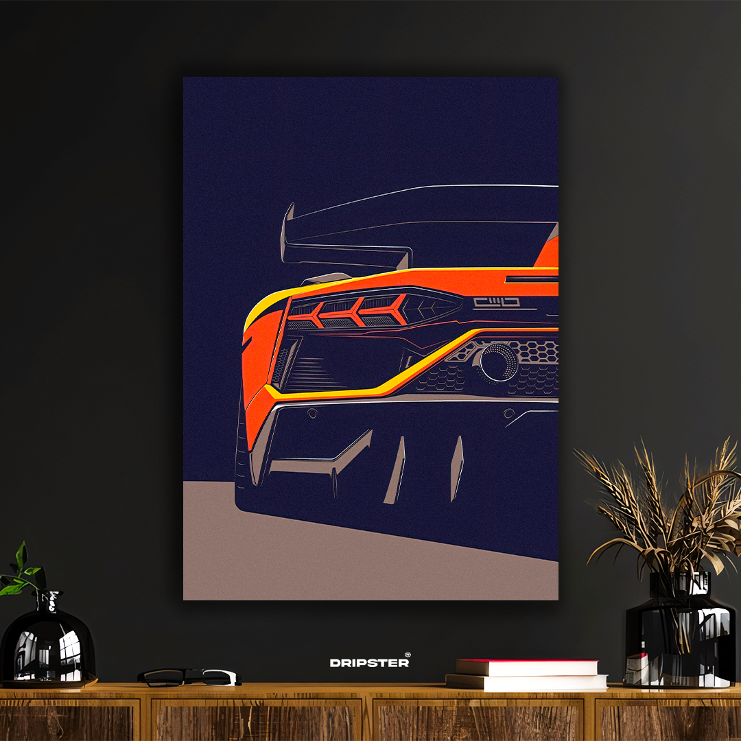 Lamborghini Aventador – Rear View Racer Poster