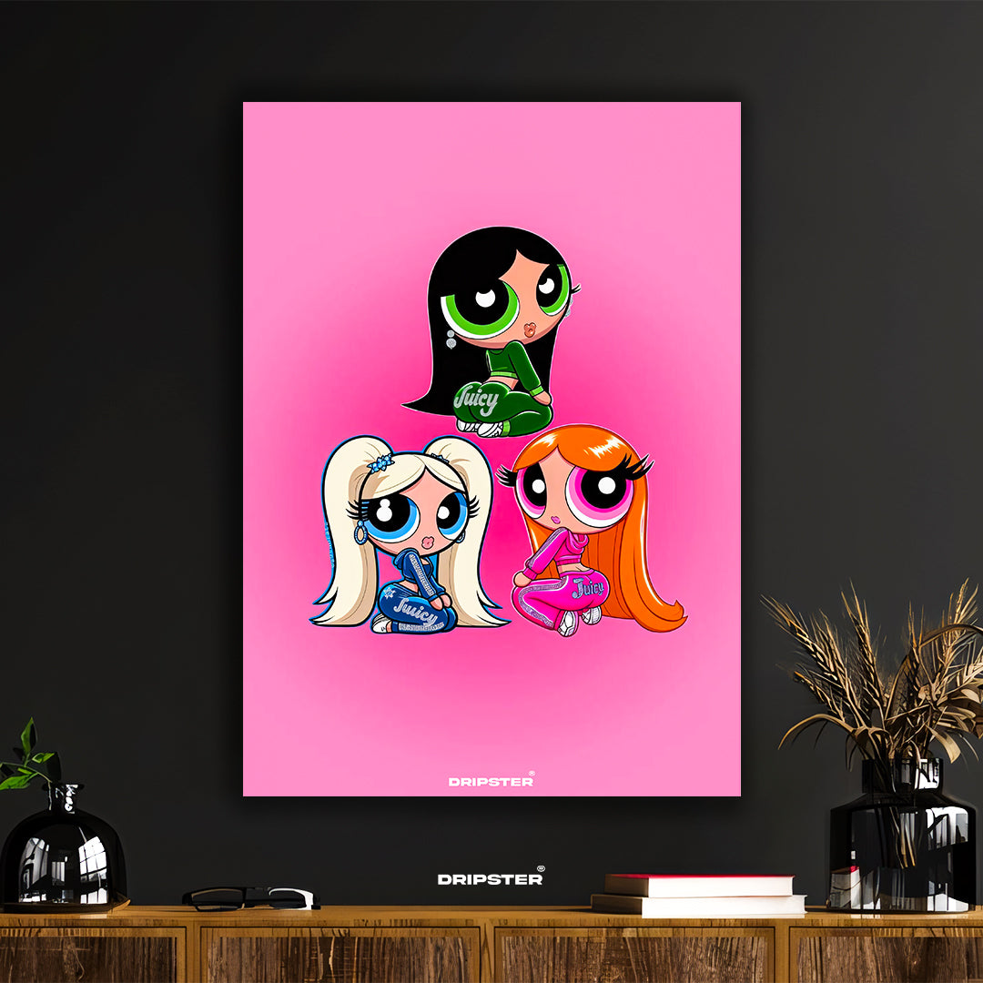Y2K Powerpuff x Juicy Couture Style Poster