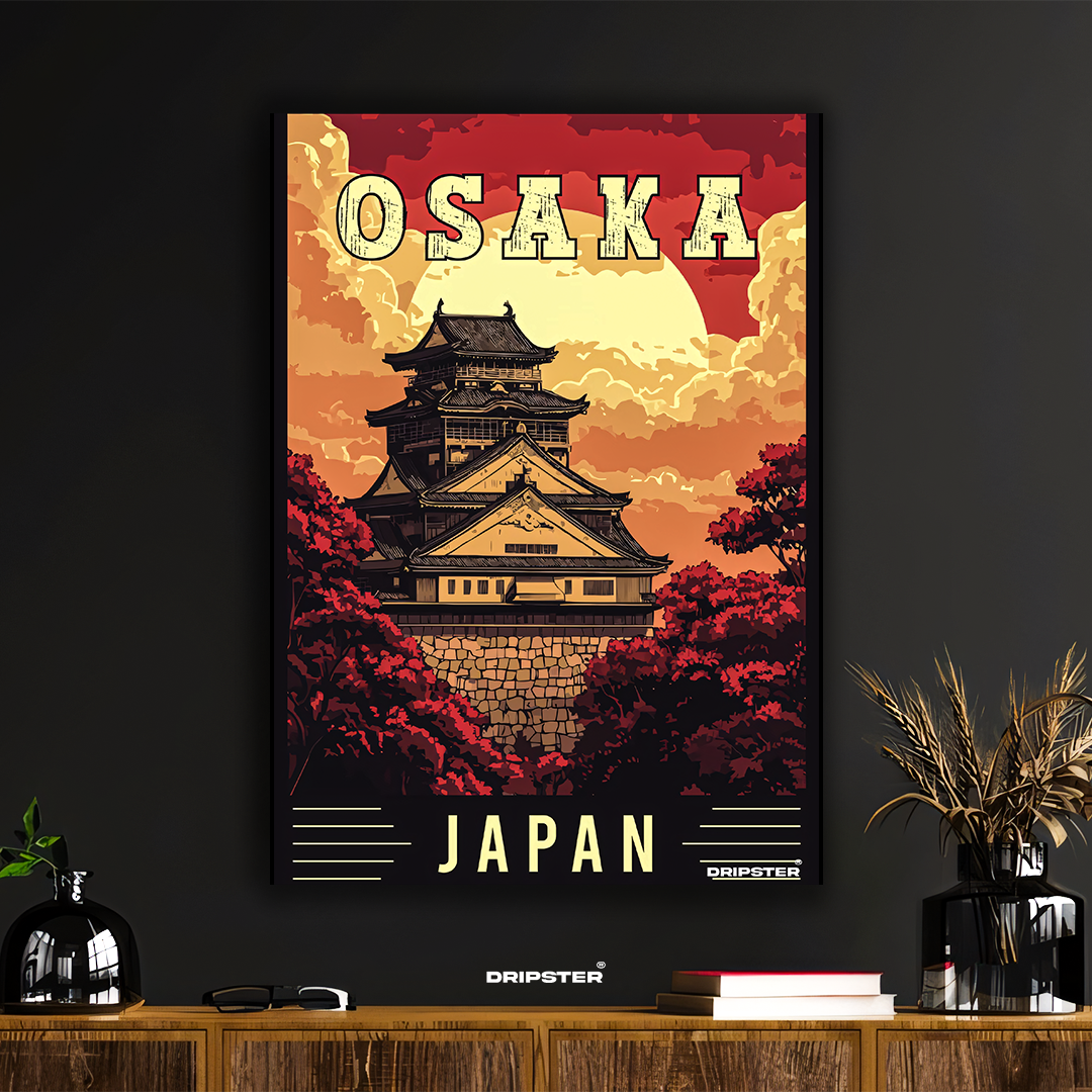 Osaka Castle – Sunset Glow Japan Poster