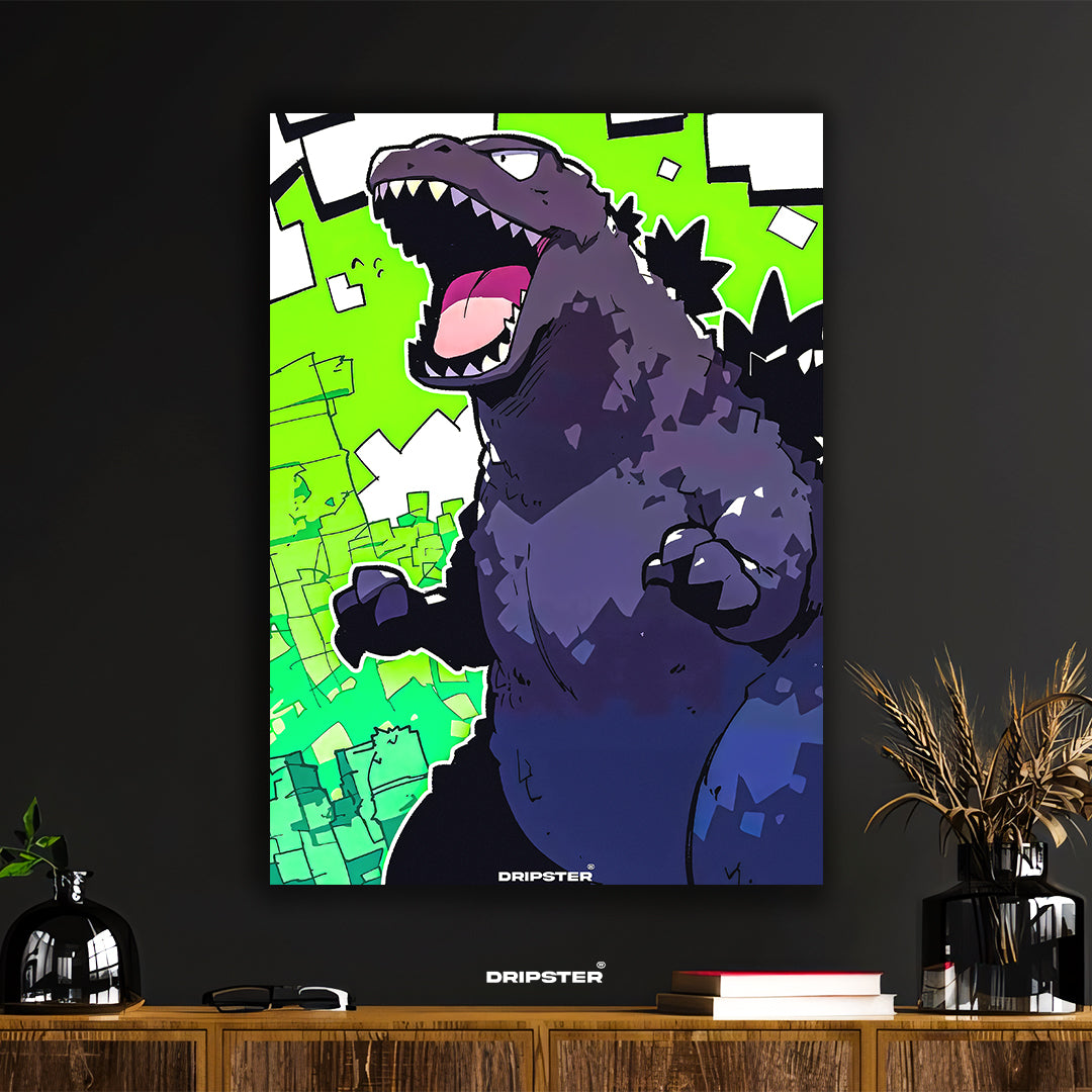 Aggressive Godzilla Kaiju Art Poster