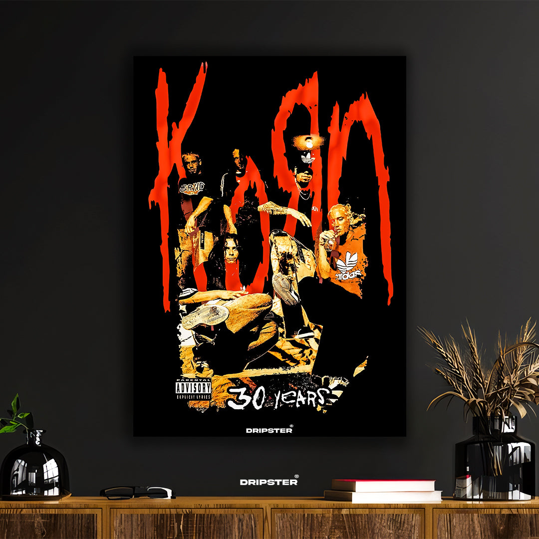Korn "30 Years" Iconic Grunge Art Poster