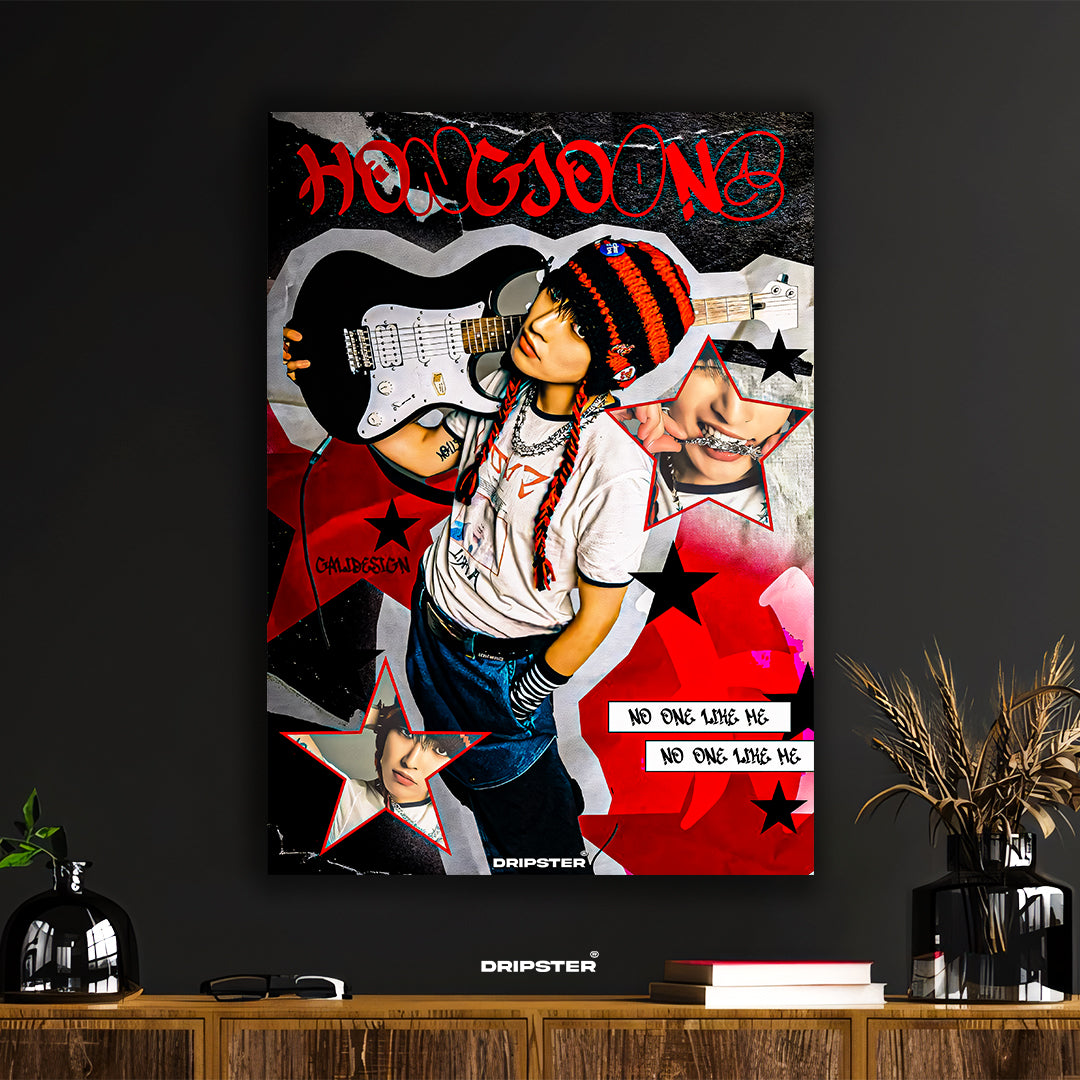 ATEEZ Hongjoong 'No One Like Me' Grunge Collage Art Print