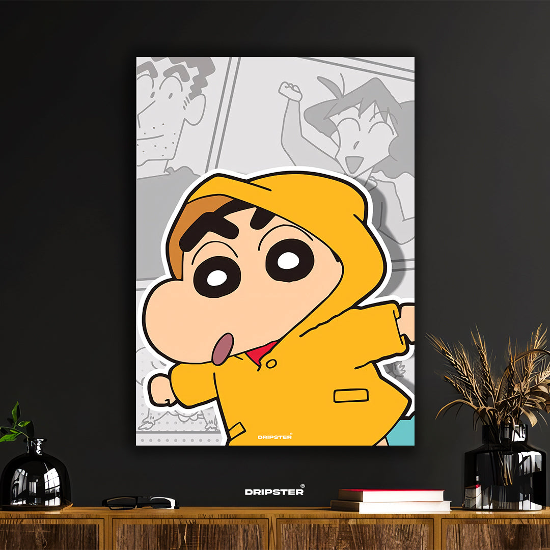 Shin-chan Raincoat Anime Poster