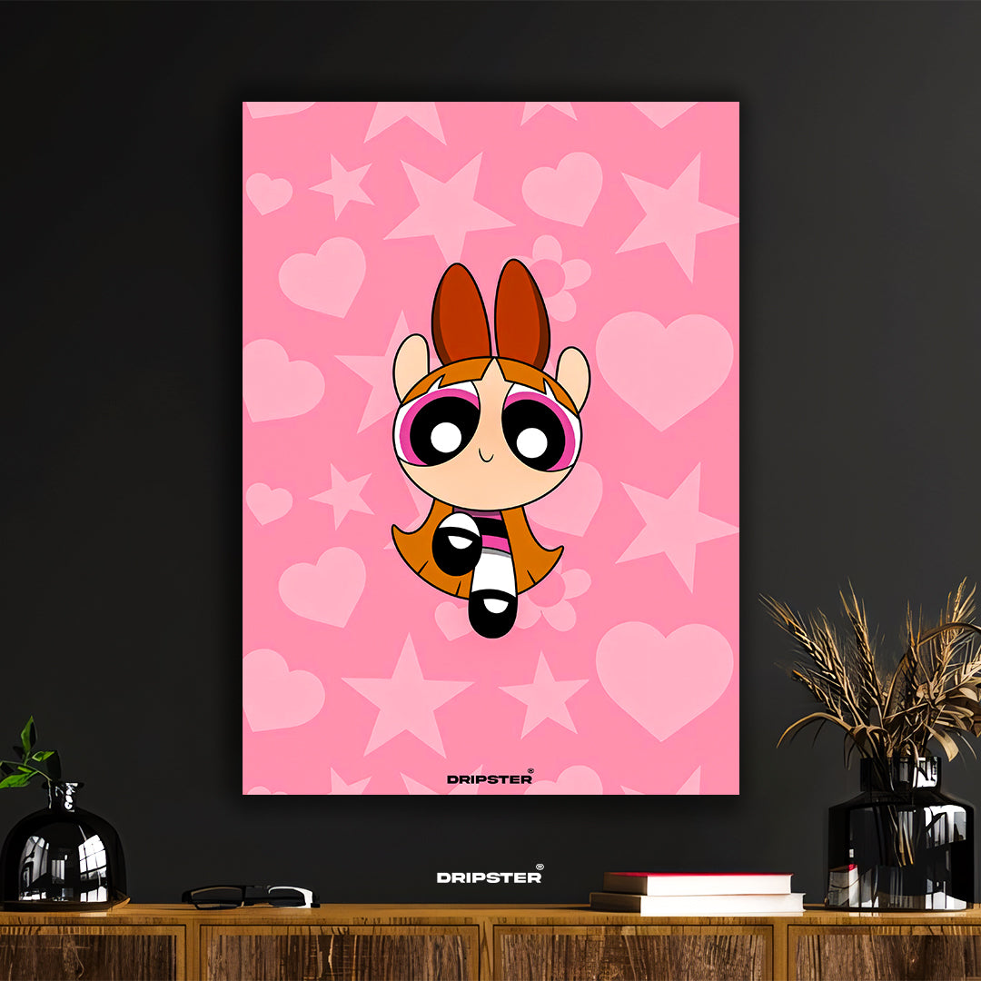 Powerpuff Girls Blossom Pink Hearts & Stars Poster