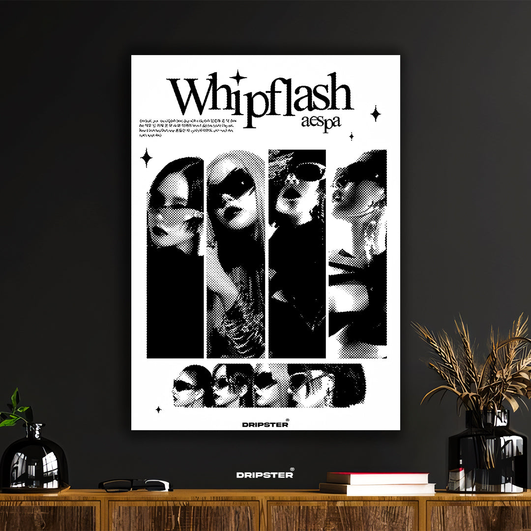 aespa 'Whiplash' Halftone K-Pop Poster