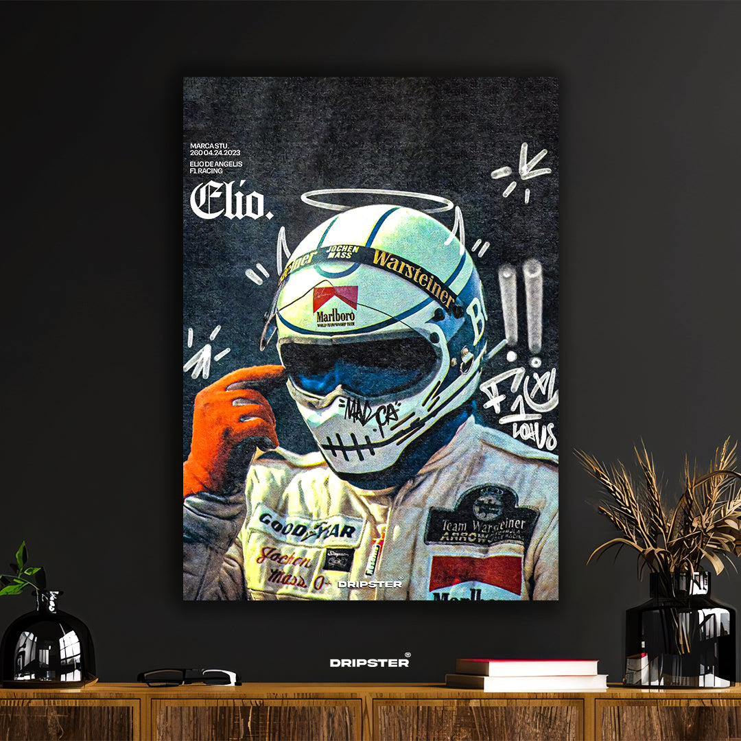 Elio De Angelis F1 Street Art Poster