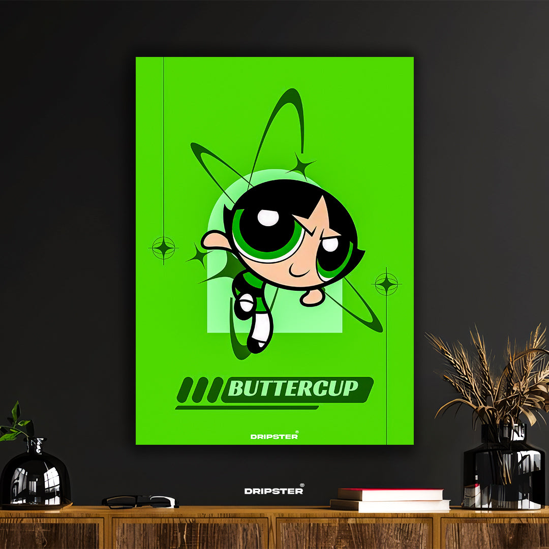 Buttercup Powerpuff Girls Animated Art Poster