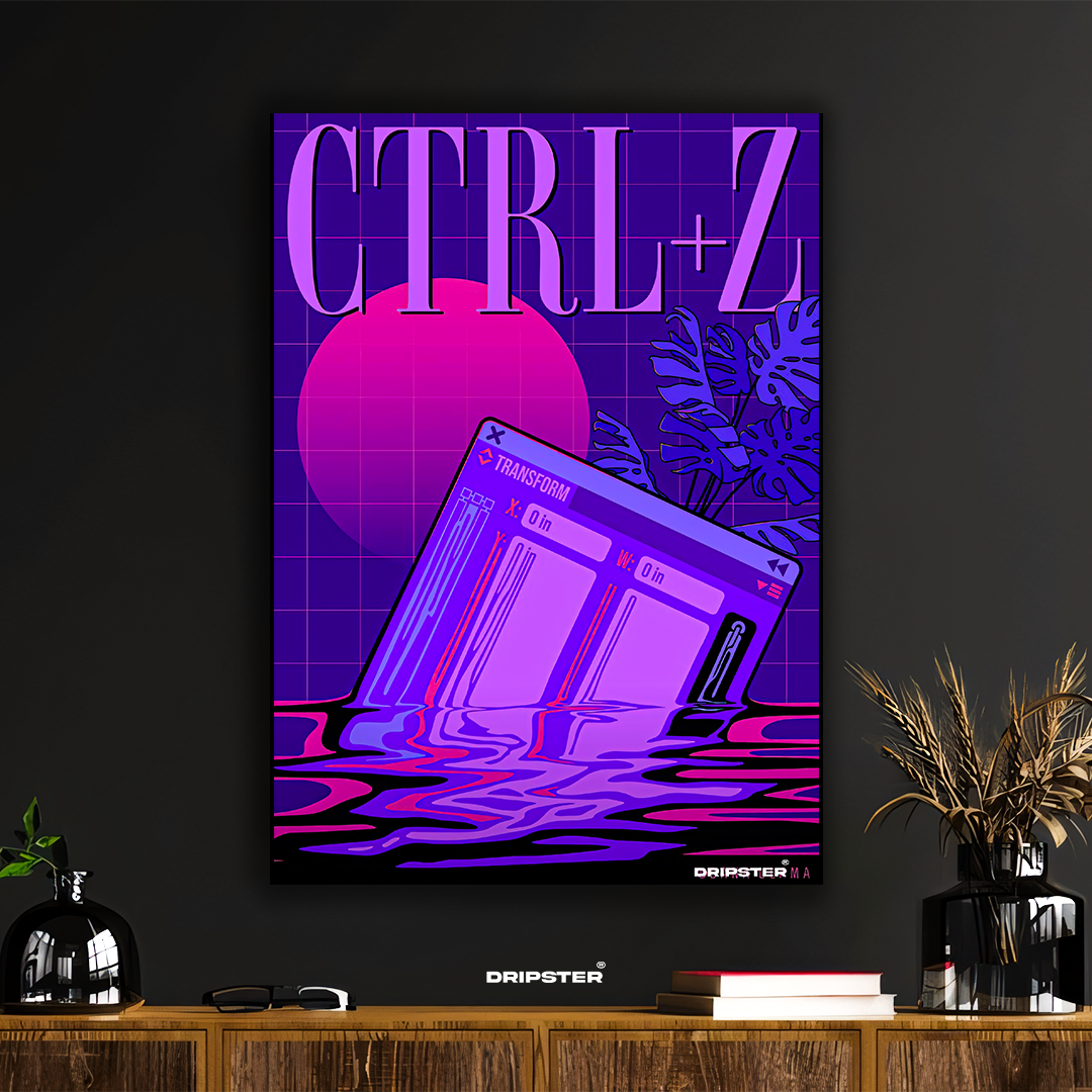 CTRL+Z – Vaporwave Digital Nostalgia Poster