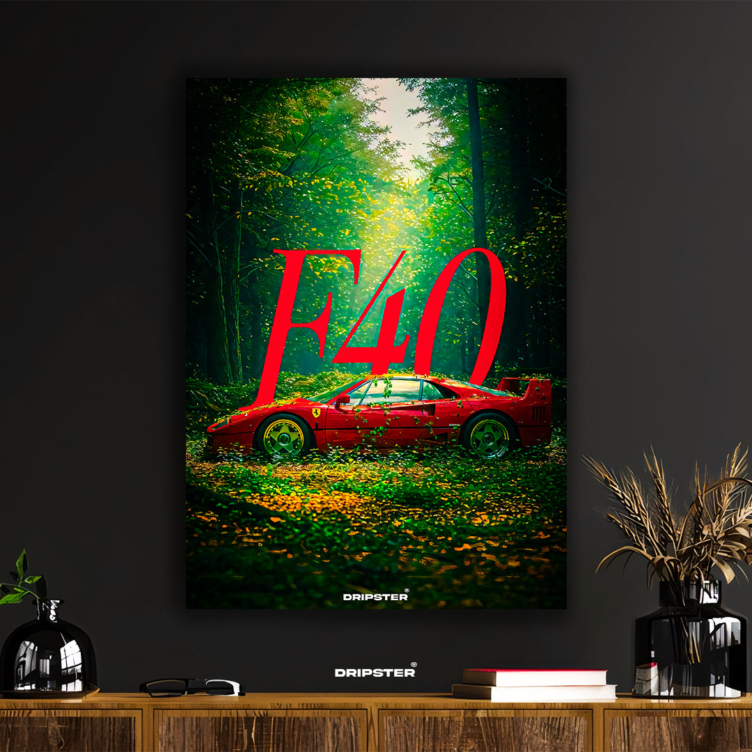 Ferrari F40 Forest Fusion Poster