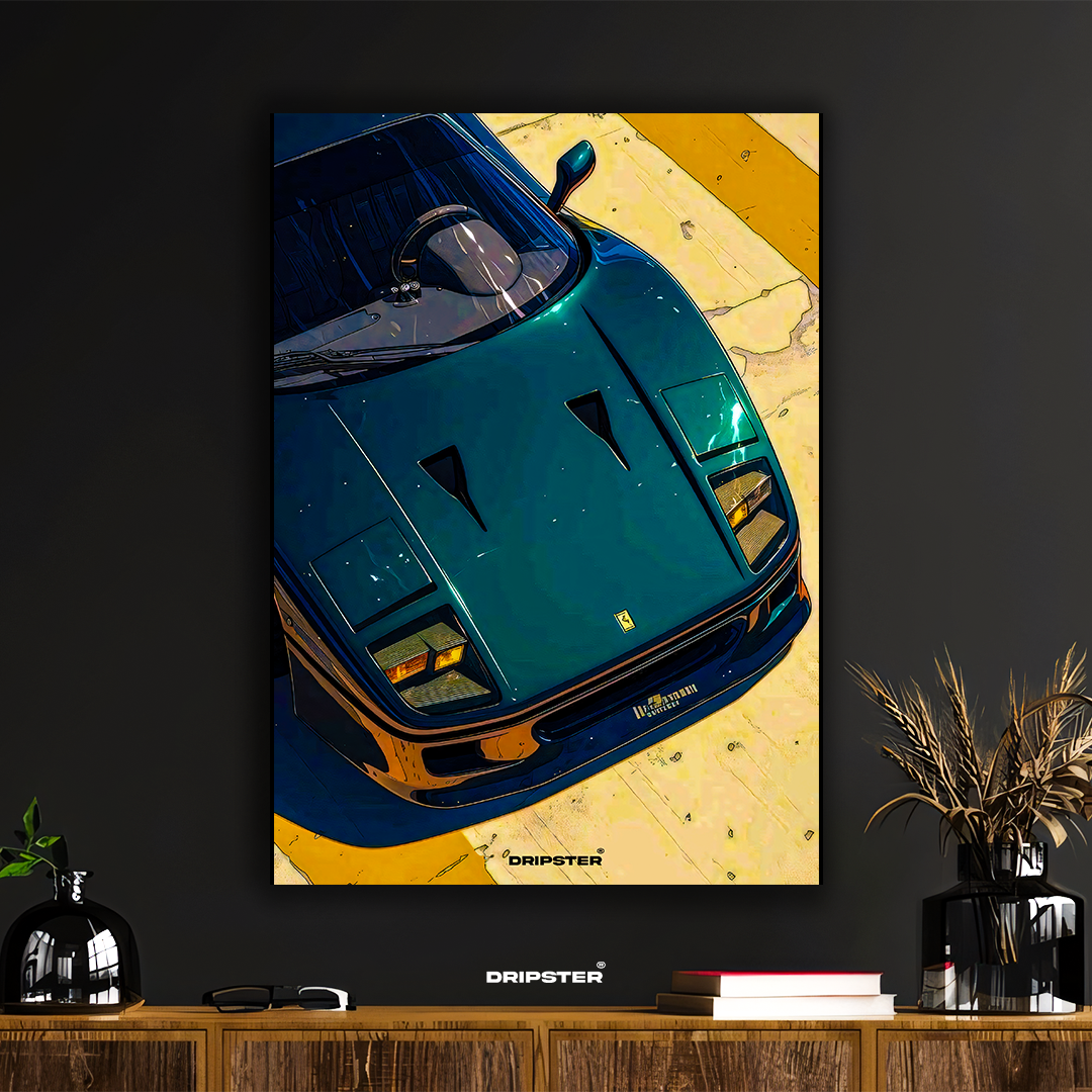 Ferrari F40 – Retro Speed Legend Poster