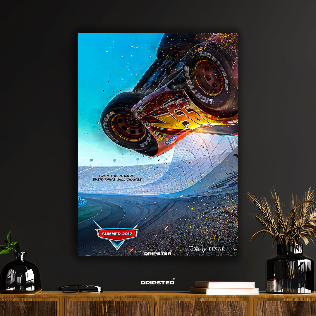 Cars 3 Lightning McQueen Dramatic Flip Movie Poster