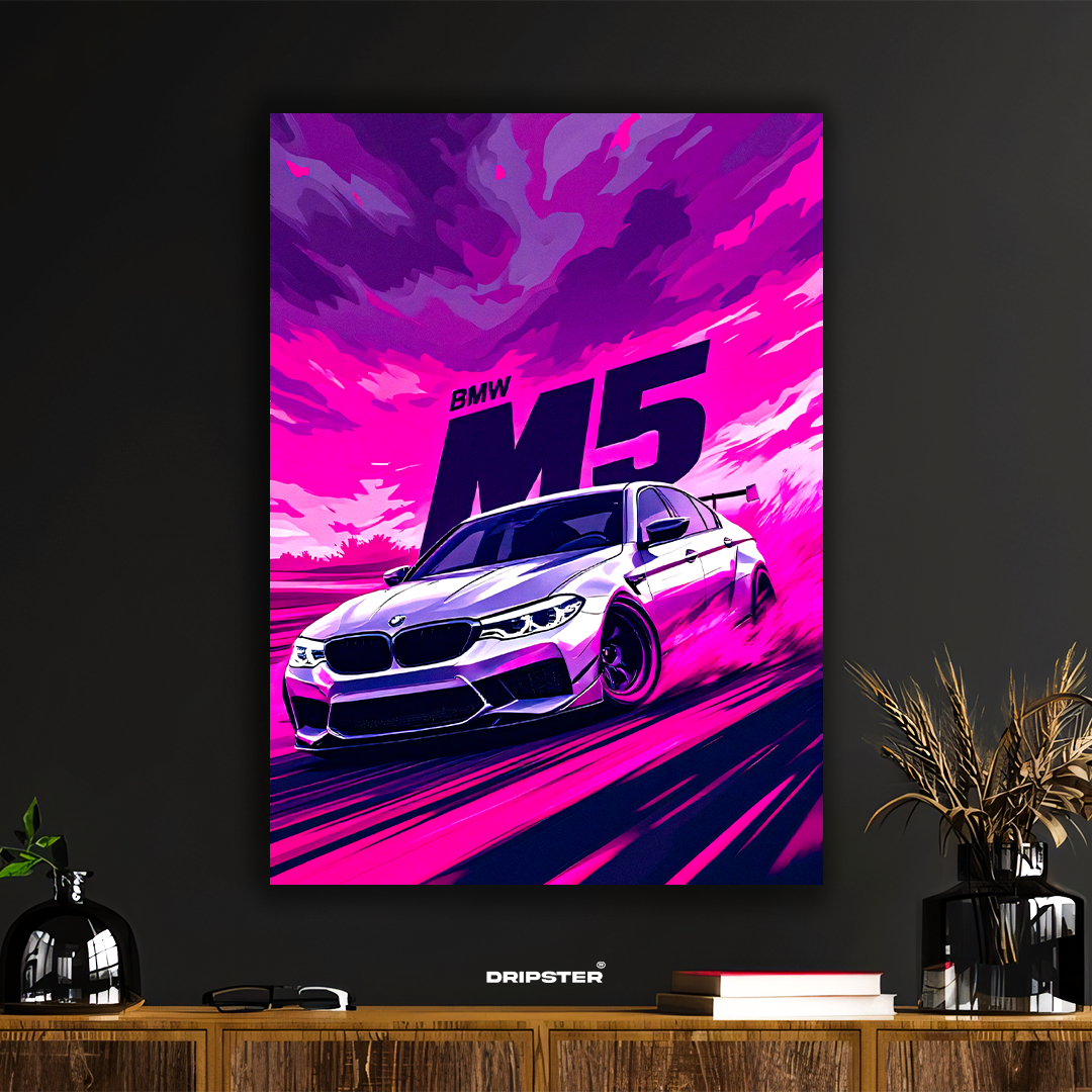 BMW M5 – Neon Drift Poster