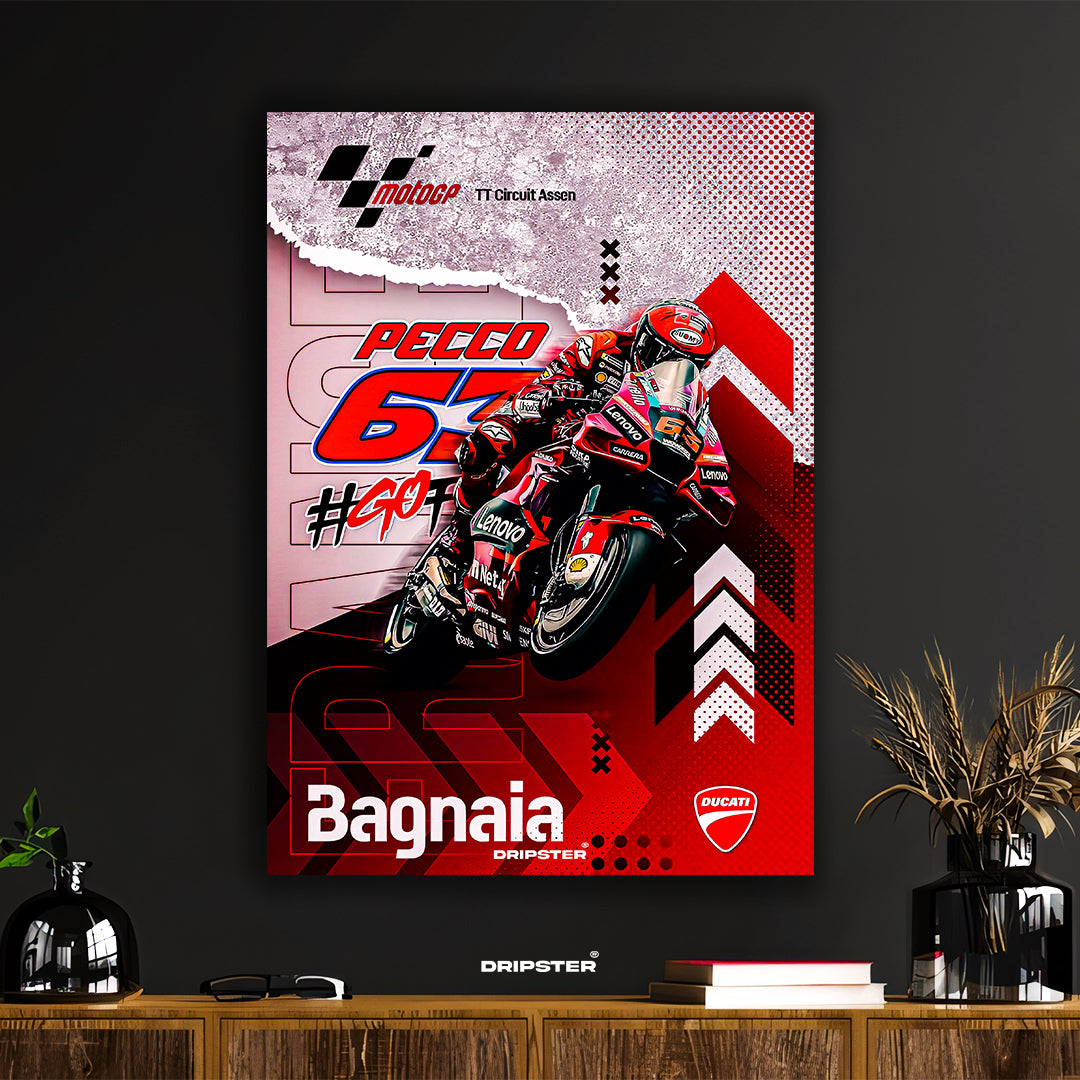 Pecco Bagnaia Ducati MotoGP #63 TT Assen Poster