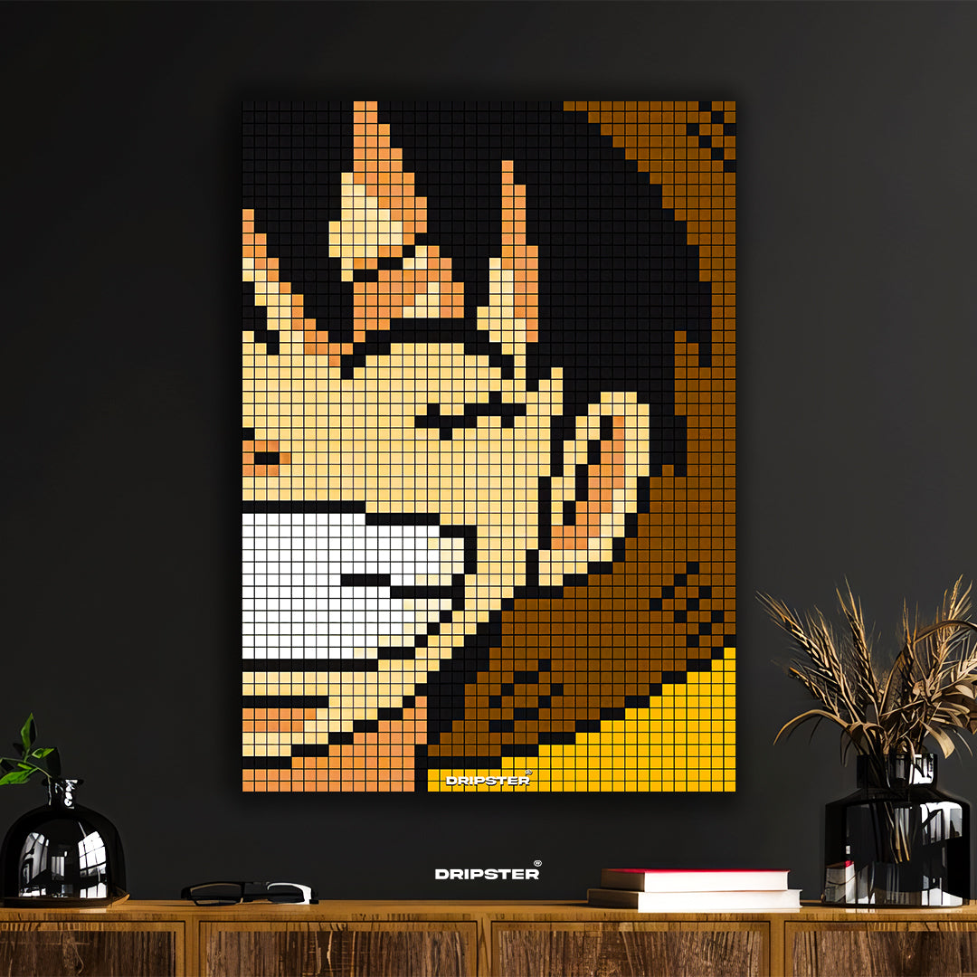 Anime Pixel Art Smile Poster by DRIPSTER