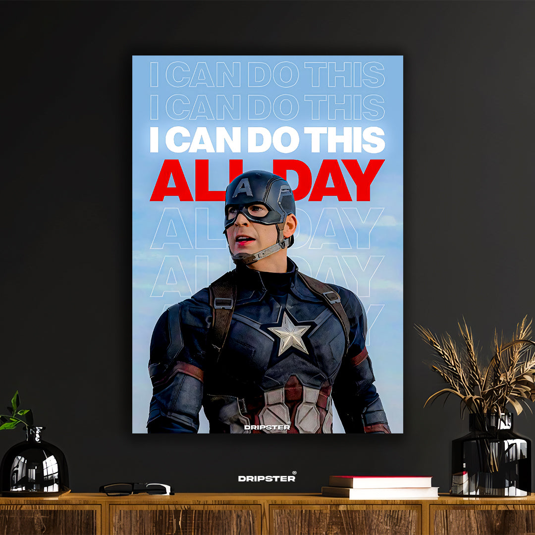 Captain America "I Can Do This All Day" Motivational Poster