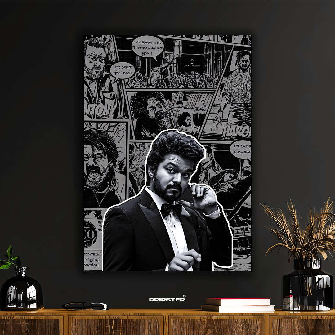 Thalapathy Vijay – Retro Comic Don Poster