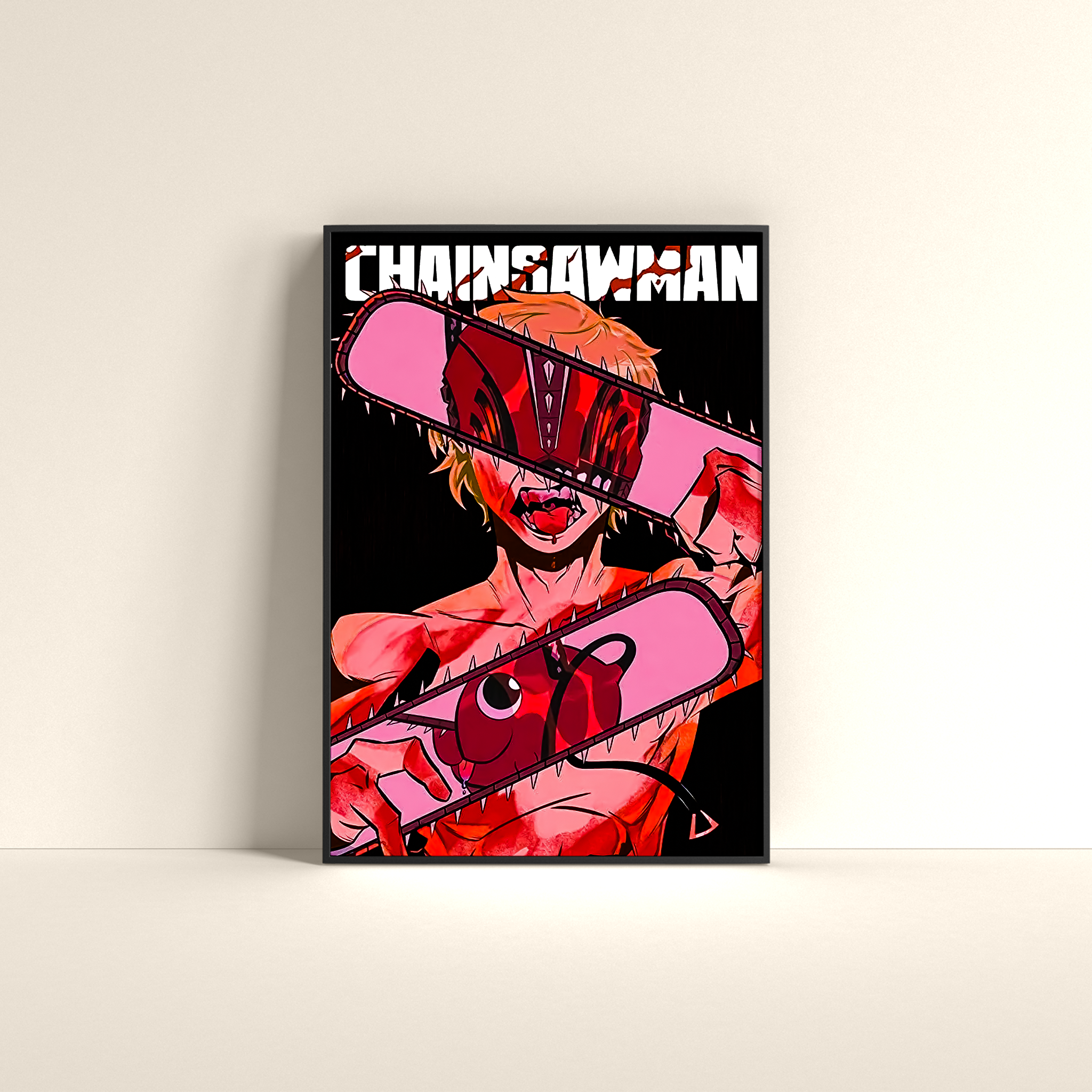 Anime Rulz Halloween poster featuring Chainsaw Man with vibrant art and intense colors